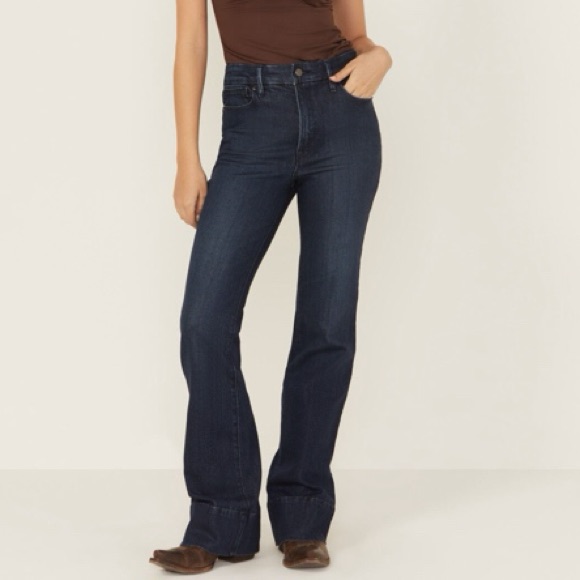 Good American Womens Good Classic High Rise Bootcut Stretch Denim Jeans
